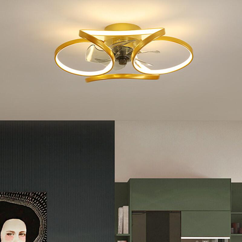 110V 220V Led Ceiling Fans Chandelier Bedroom Living Room Nordic Macaron Invisible Fan Light APP Remote Control Ceiling Fans