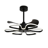 Strong Led Light 100W With Ceiling Fans White Black Remote Control DC Motor 6 Speeds Fans Lighting Reversible Blade Flower Lamp