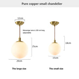 Personality Brass Cream Glass Ball Pendant Light Modern Pendant Lamp Nightlight Kitchen Lighting Fixture Bedside Hanglamp