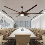 100 Inch Large Ceiling Fans With Light DC Motor Reverse Blades 110V 220V Stainless Ceiling Fans Ventilator De Techno Silver Fan
