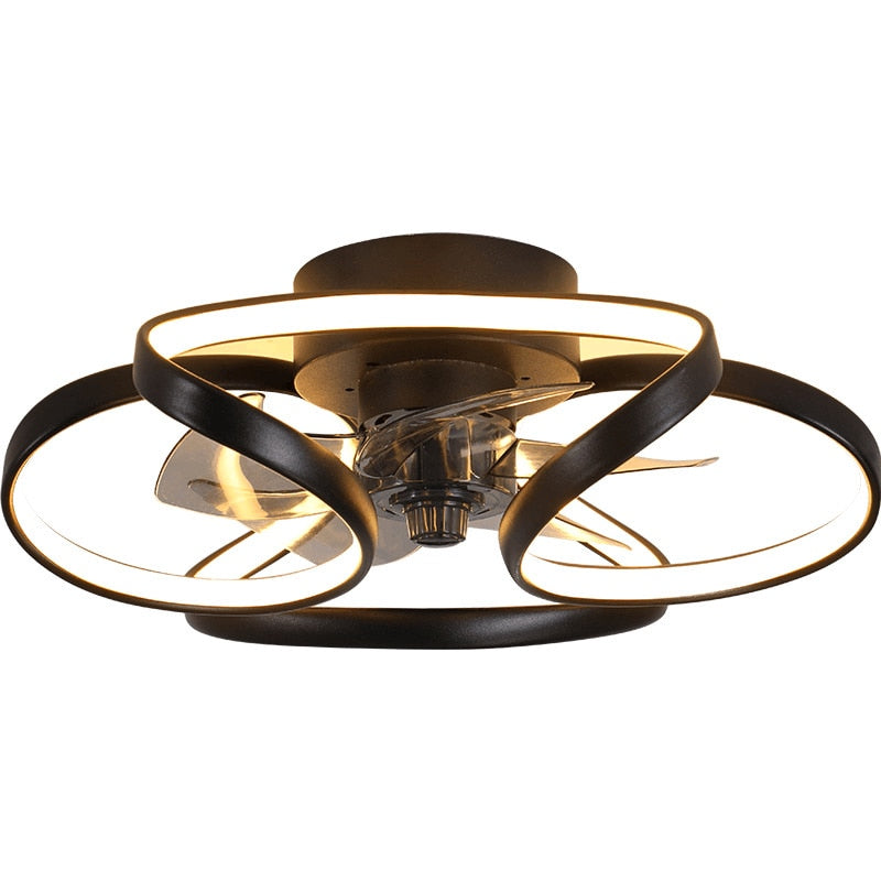 110V 220V Led Ceiling Fans Chandelier Bedroom Living Room Nordic Macaron Invisible Fan Light APP Remote Control Ceiling Fans