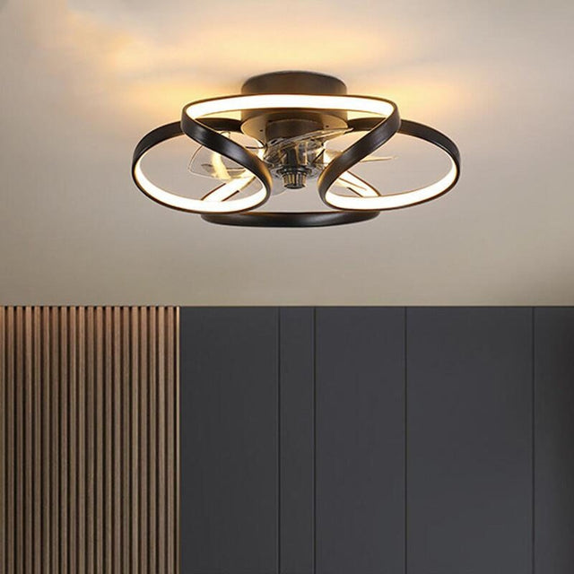 110V 220V Led Ceiling Fans Chandelier Bedroom Living Room Nordic Macaron Invisible Fan Light APP Remote Control Ceiling Fans