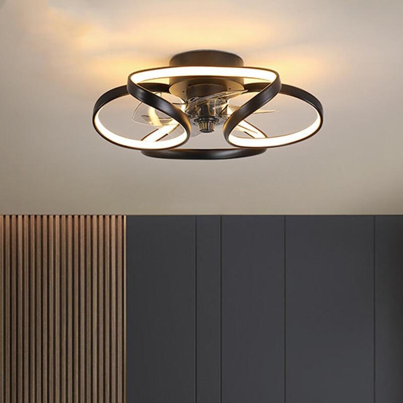 110V 220V Led Ceiling Fans Chandelier Bedroom Living Room Nordic Macaron Invisible Fan Light APP Remote Control Ceiling Fans
