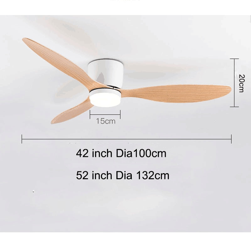 Modern Led Ceiling Fan Without Lights DC Motor 6 Speeds Timing Fans 20CM Low Floor Loft Remote Control Decorative Fan With Light
