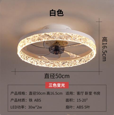 Nordic Crystal Led Lamp With Ceiling Fan 6 Speeds Bedroom  DC Ceiling Fan With Remote Control Ceiling Fans With Light Fixture