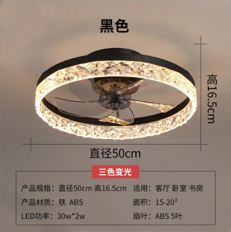 Nordic Crystal Led Lamp With Ceiling Fan 6 Speeds Bedroom  DC Ceiling Fan With Remote Control Ceiling Fans With Light Fixture