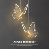 Led Acrylic Butterfly Chandelier Lamparas Colgantes Para Techo Lustres Quarto Room  Decor Pendant Lights Suspension Luminaire