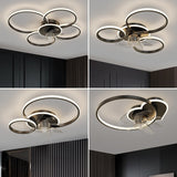 Bedroom decor led invisible Ceiling fan light lamp Home Decro Ceiling fans with lights remote control Black Gold Smart
