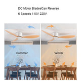 Low Floor Ceiling Fans Only 42 Inch 52 Remote Control Cooling Fans Lamp Design Ceiling Fan With Light White wood Black Color FAN
