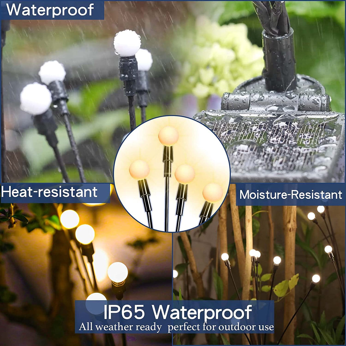 Solar LED Light Outdoor Garden Lights Firework Firefly Swaying Light Landscape Lighting for Yard Pathway Lawn Garden Decoration