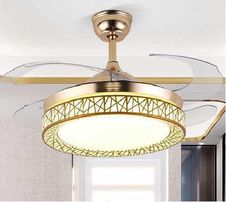 Ceiling Fan Lights Remote Control 36/42inch Dining Bedroom Living Fan Lamps Ceiling Fan Lightings Gold Luminaria Pendente Home