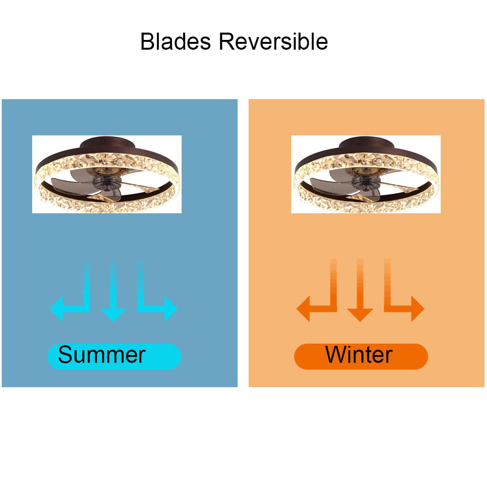 Nordic Crystal Led Lamp With Ceiling Fan 6 Speeds Bedroom  DC Ceiling Fan With Remote Control Ceiling Fans With Light Fixture