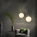 Personality Brass Cream Glass Ball Pendant Light Modern Pendant Lamp Nightlight Kitchen Lighting Fixture Bedside Hanglamp