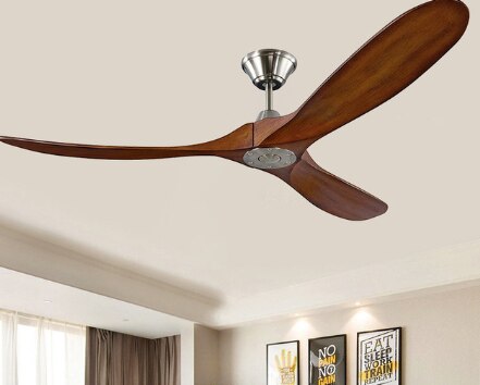 60 inch ceiling fan industrial vintage wooden ventilator with light Remote control decorative blower wood retro fans