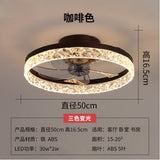 Nordic Crystal Led Lamp With Ceiling Fan 6 Speeds Bedroom  DC Ceiling Fan With Remote Control Ceiling Fans With Light Fixture