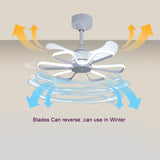 Strong Led Light 100W With Ceiling Fans White Black Remote Control DC Motor 6 Speeds Fans Lighting Reversible Blade Flower Lamp