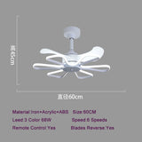 Strong Led Light 100W With Ceiling Fans White Black Remote Control DC Motor 6 Speeds Fans Lighting Reversible Blade Flower Lamp