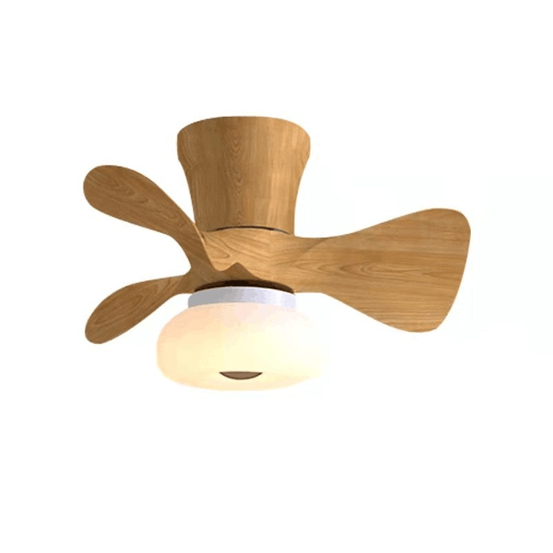 Simple Macaron Lamp Nordic Yellow Pink Crown Led Ceiling Fan Lamp 55CMXH29CM 110V 220V APP Control Fans Light Children Rooom