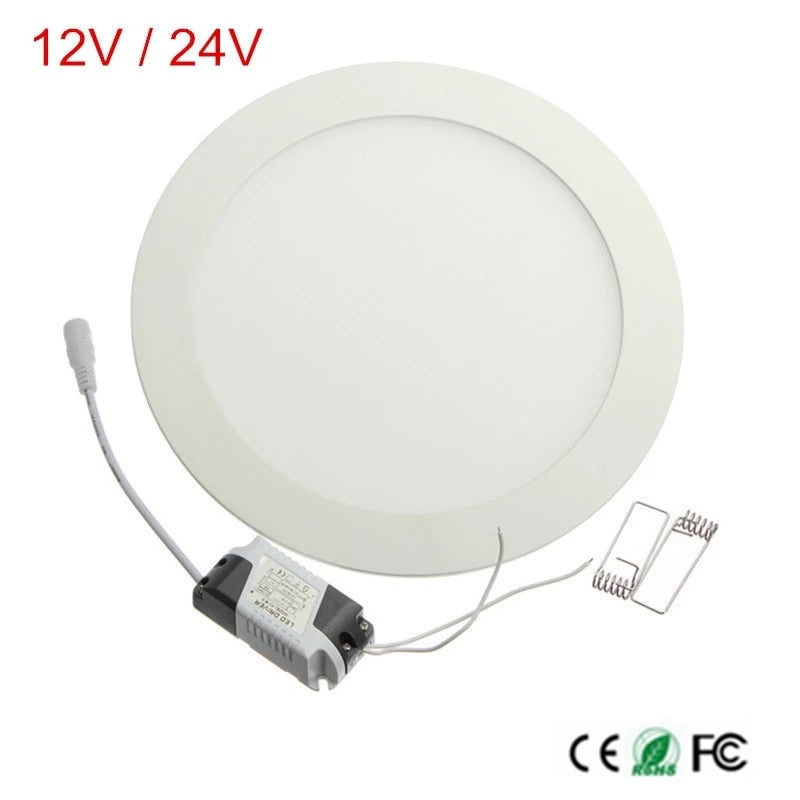 AC/DC 12V 24V Ultra thin led downlight 3W 4W 6W 9W 12W 15W 25W round led ceiling recessed decoration house free shipping
