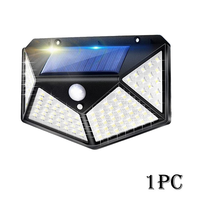 Solar Lights Outdoor 100 LED Solar Sensor Motion Light 3 Modes Outdoor Solar Wireless Lamp IP65 Waterproof Wall Lights