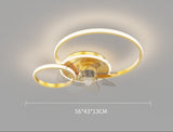 Bedroom decor led invisible Ceiling fan light lamp Home Decro Ceiling fans with lights remote control Black Gold Smart