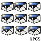 Solar Lights Outdoor 100 LED Solar Sensor Motion Light 3 Modes Outdoor Solar Wireless Lamp IP65 Waterproof Wall Lights