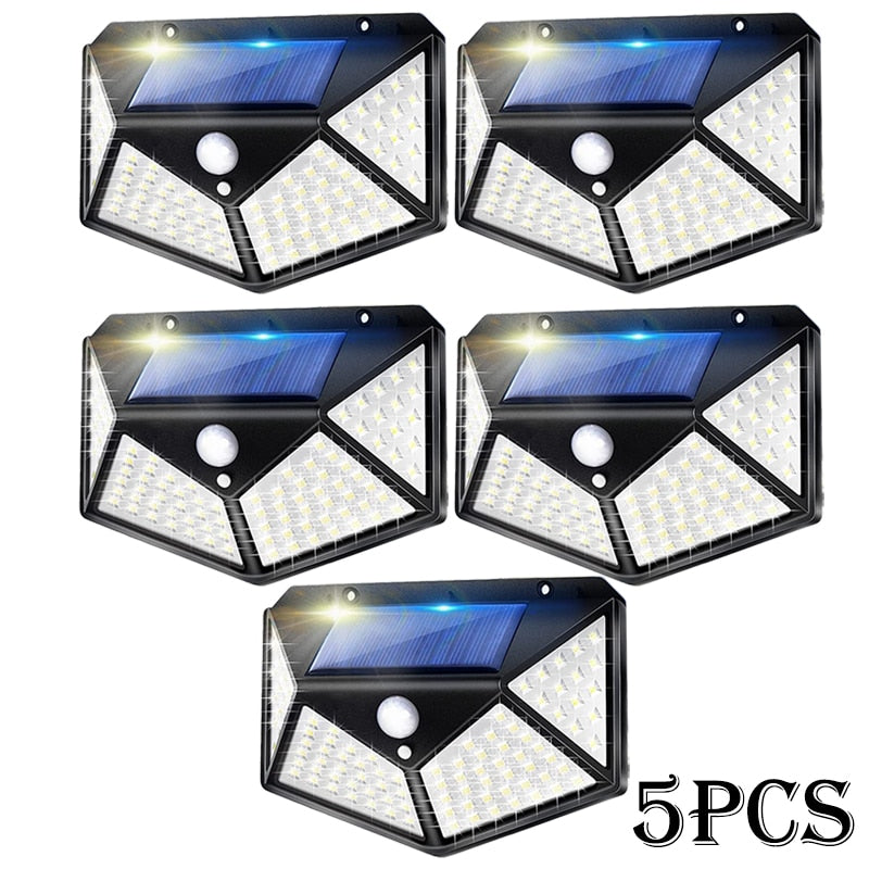 Solar Lights Outdoor 100 LED Solar Sensor Motion Light 3 Modes Outdoor Solar Wireless Lamp IP65 Waterproof Wall Lights