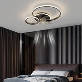 Bedroom decor led invisible Ceiling fan light lamp Home Decro Ceiling fans with lights remote control Black Gold Smart