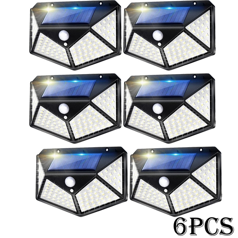 Solar Lights Outdoor 100 LED Solar Sensor Motion Light 3 Modes Outdoor Solar Wireless Lamp IP65 Waterproof Wall Lights