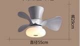 Simple Macaron Lamp Nordic Yellow Pink Crown Led Ceiling Fan Lamp 55CMXH29CM 110V 220V APP Control Fans Light Children Rooom