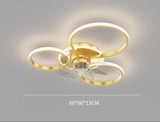 Bedroom decor led invisible Ceiling fan light lamp Home Decro Ceiling fans with lights remote control Black Gold Smart