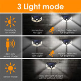 Solar Lights Outdoor 100 LED Solar Sensor Motion Light 3 Modes Outdoor Solar Wireless Lamp IP65 Waterproof Wall Lights