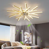 New 110V 220V Nordic Ceiling Fan Living Room Led Invisible Fan Lamp Ceiling Bedroom Fan Remote Control Reversible Blades Fans