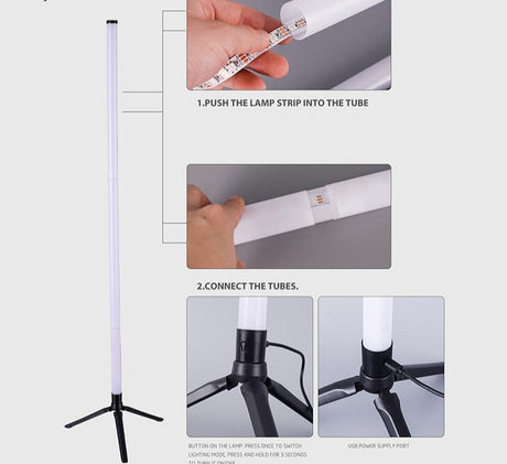 103CM RGB LED Floor Lamp Smart Remote Control Modern Corner Floor Lamp Atmospheric Standing Stand Light Christmas Decors Lighting