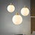 Personality Brass Cream Glass Ball Pendant Light Modern Pendant Lamp Nightlight Kitchen Lighting Fixture Bedside Hanglamp