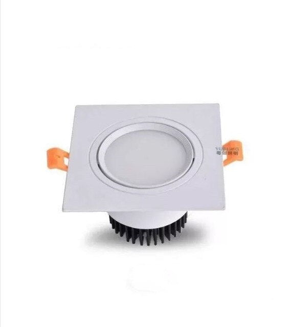 Angle Adjustable LED COB Square Downlight 7W 9W 12W 15W 18W 24W Dimmable 110V 220V Spotlight White Indoor Ceiling Lamp 4000K