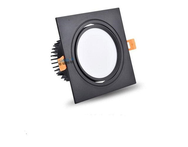 Angle Adjustable LED COB Square Downlight 7W 9W 12W 15W 18W 24W Dimmable 110V 220V Spotlight White Indoor Ceiling Lamp 4000K