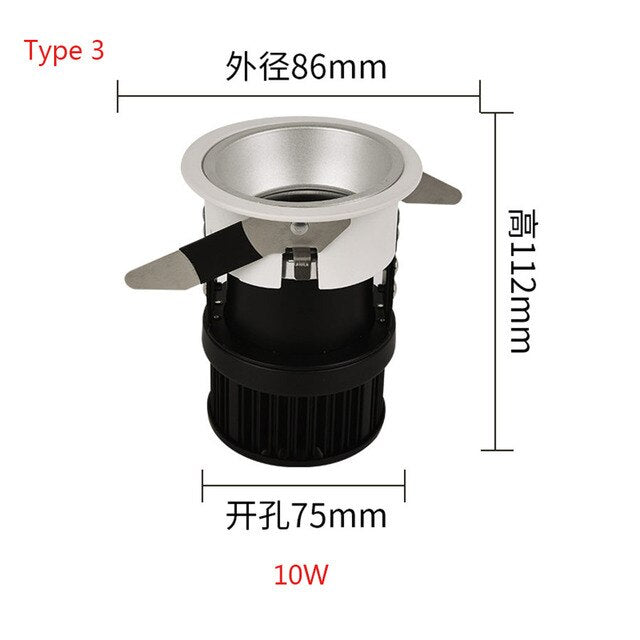 Anti-Glare LED Downlight 10W 15W LED Spot Lights 220V Recessed Ceiling Downlight For Living Room Bedroom Indoor Spot Lighting