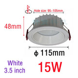 Anti-glare LED Downlight Recessed LED Ceiling Light   Black/White Dimmable Bedroom Kitchen Tri-color Light LED Spotlight