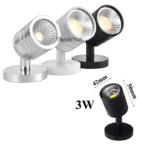 Black/Silver/White Body Surface Mounted Downlight 1W 3W 5W LED Ceiling Spot Light Picture Background Wall Soft Tube Spot Light