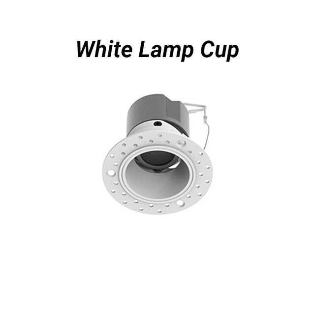 Borderless Anti-Glare LED Downlight 5W 7W 10W 12W 15W 20W Hotel &amp;amp;Villa Lighting Dimmable Spotlight Adjustable Angle Ceiling Lamp