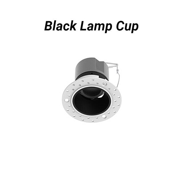 Borderless Anti-Glare LED Downlight 5W 7W 10W 12W 15W 20W Hotel &amp;amp;Villa Lighting Dimmable Spotlight Adjustable Angle Ceiling Lamp