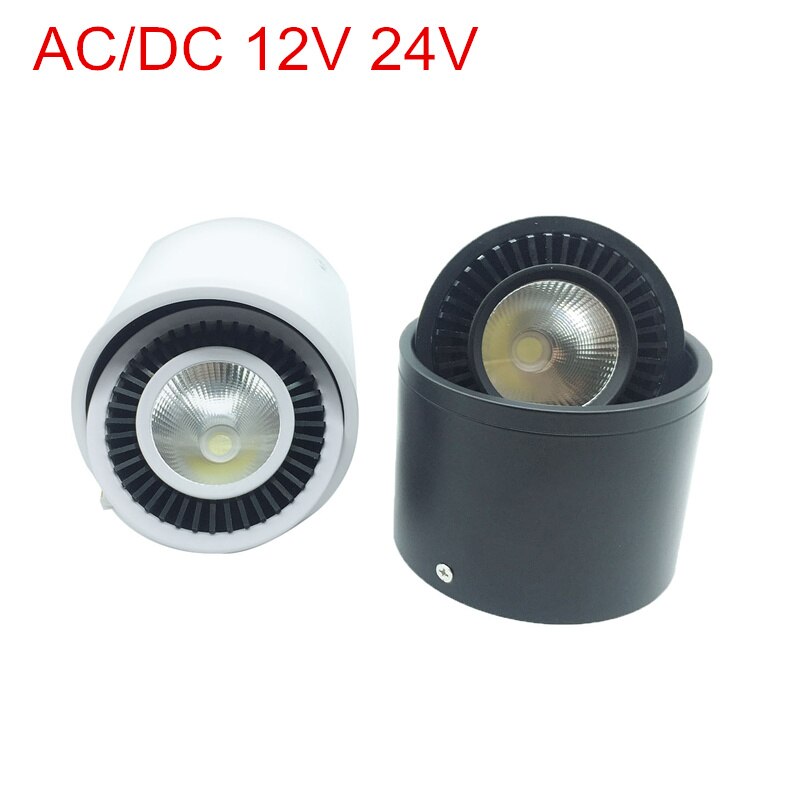 COB LED Recessed Downlights 12V 24V 5W 7W 9W 15W Surface Mounted LED Ceiling Lamps Spot Light 360 Degree Rotation LED Downlight