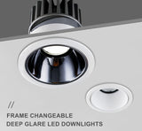 2021 New Anti Glare LED Downlights 7W 10W 12W 20W Round Frame Changeable Living room Bedroom Dimmable Ceiling Spot Lights