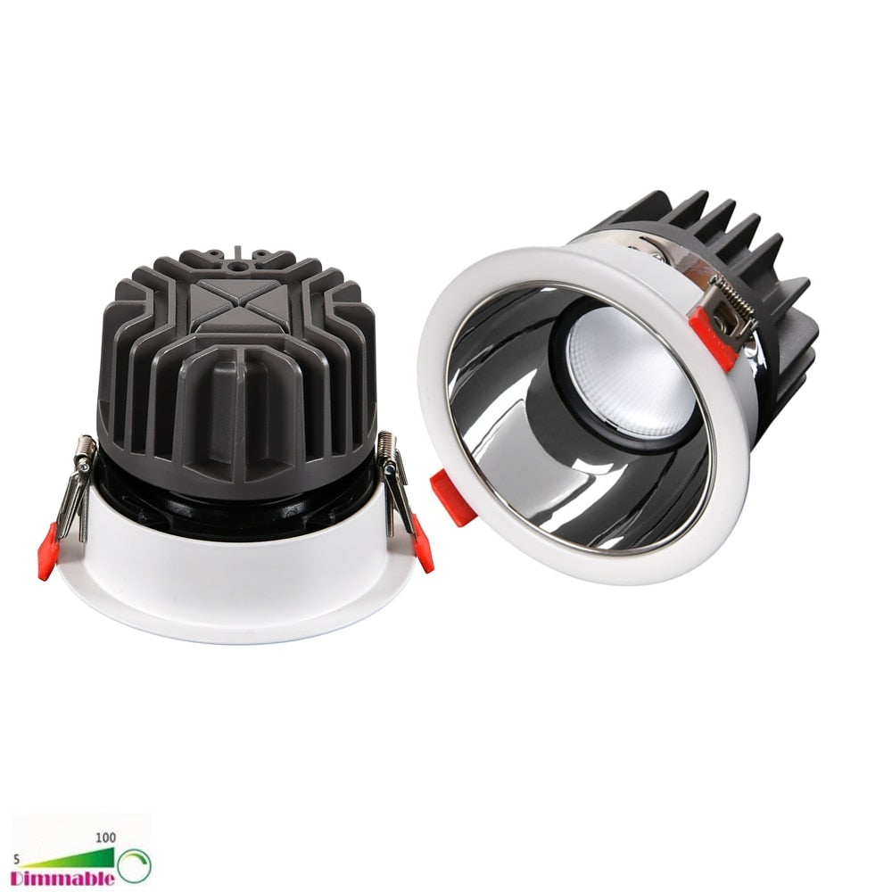 Deep Hidden Anti-Glare LED Spotlight COB 18W 24W Dimmable 110V 220V Do ...