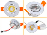 Dimmable Aluminum Round LED Ceiling Downlight 3W AC90-260V DC12V Recessed LED Spot Light Led Bulb Cutout 50mm With Driver