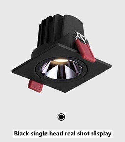 Dimmable  COB Downlight Ac220v Recessed Led 9W12WCeiling Panel Lights  Deep Anti-Glare Cellular Network Design Lights For Room