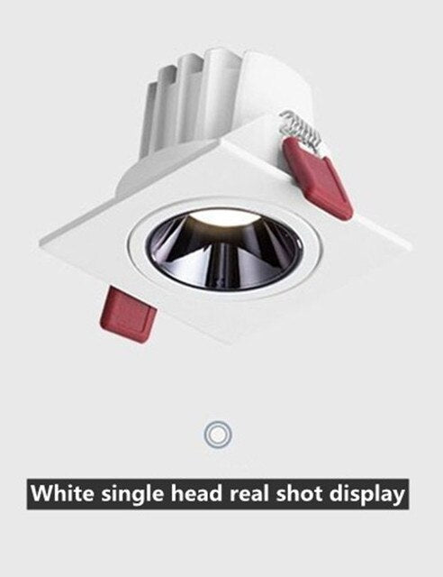 Dimmable  COB Downlight Ac220v Recessed Led 9W12WCeiling Panel Lights  Deep Anti-Glare Cellular Network Design Lights For Room