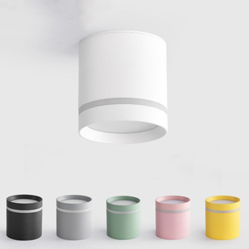 Dimmable Cylinder LED Downlights 12W 20W  COB LED Ceiling Spot Lights AC220V Background Lamps Indoor Lighting Colorful Room Luz