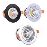 Dimmable LED COB Spotlight Ceiling Lamp AC85-265V  5W 7W 9W 12W 15W 18W Aluminum Recessed Downlights Round Panel Light